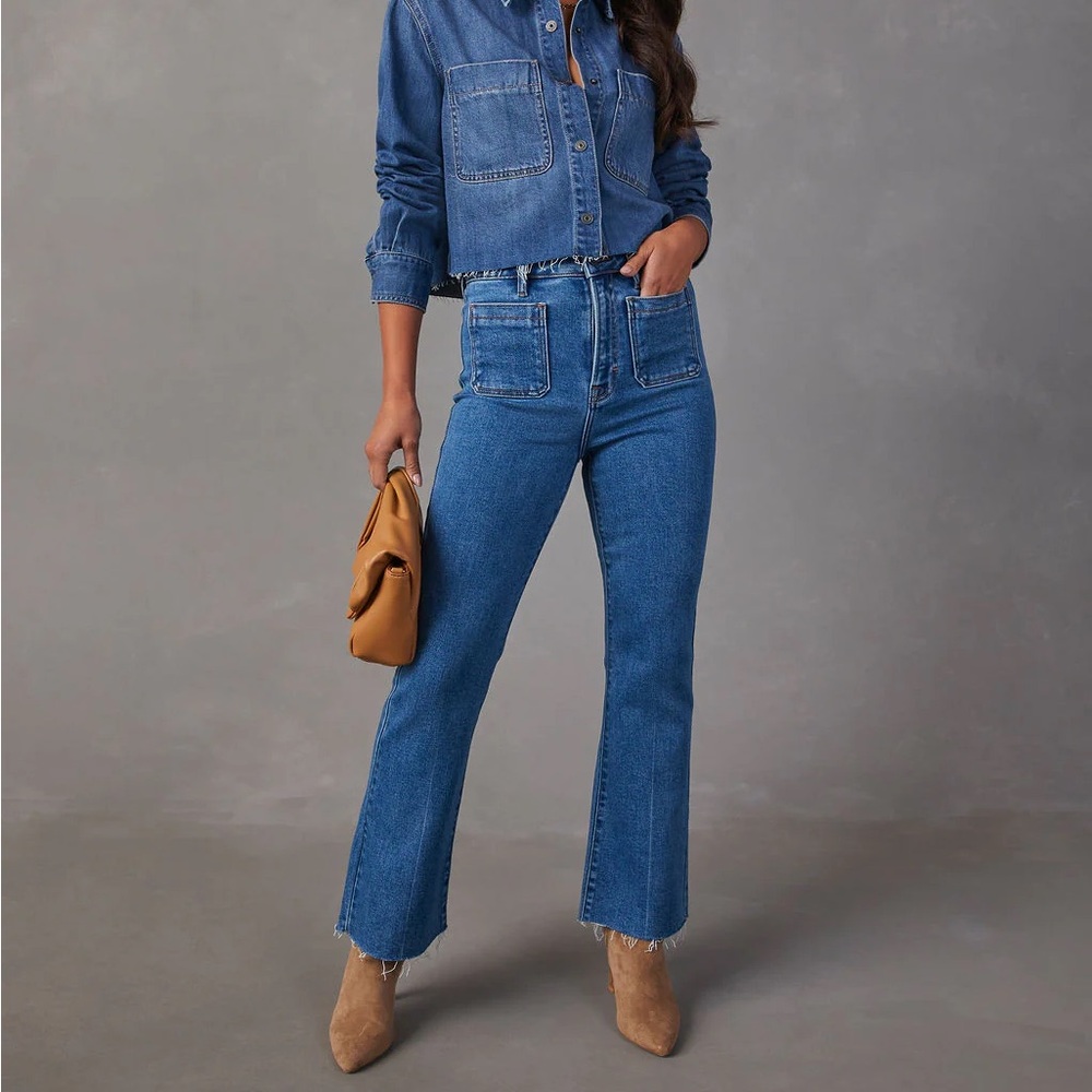 🌿 Vici Casual Times Super Stretch Cropped Flare Jeans